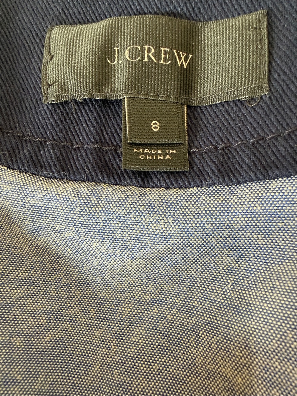 J. Crew Double Breasted Classic Twill Chino Heavyweight Cotton Peacoat Size 8 - Picture 9 of 10